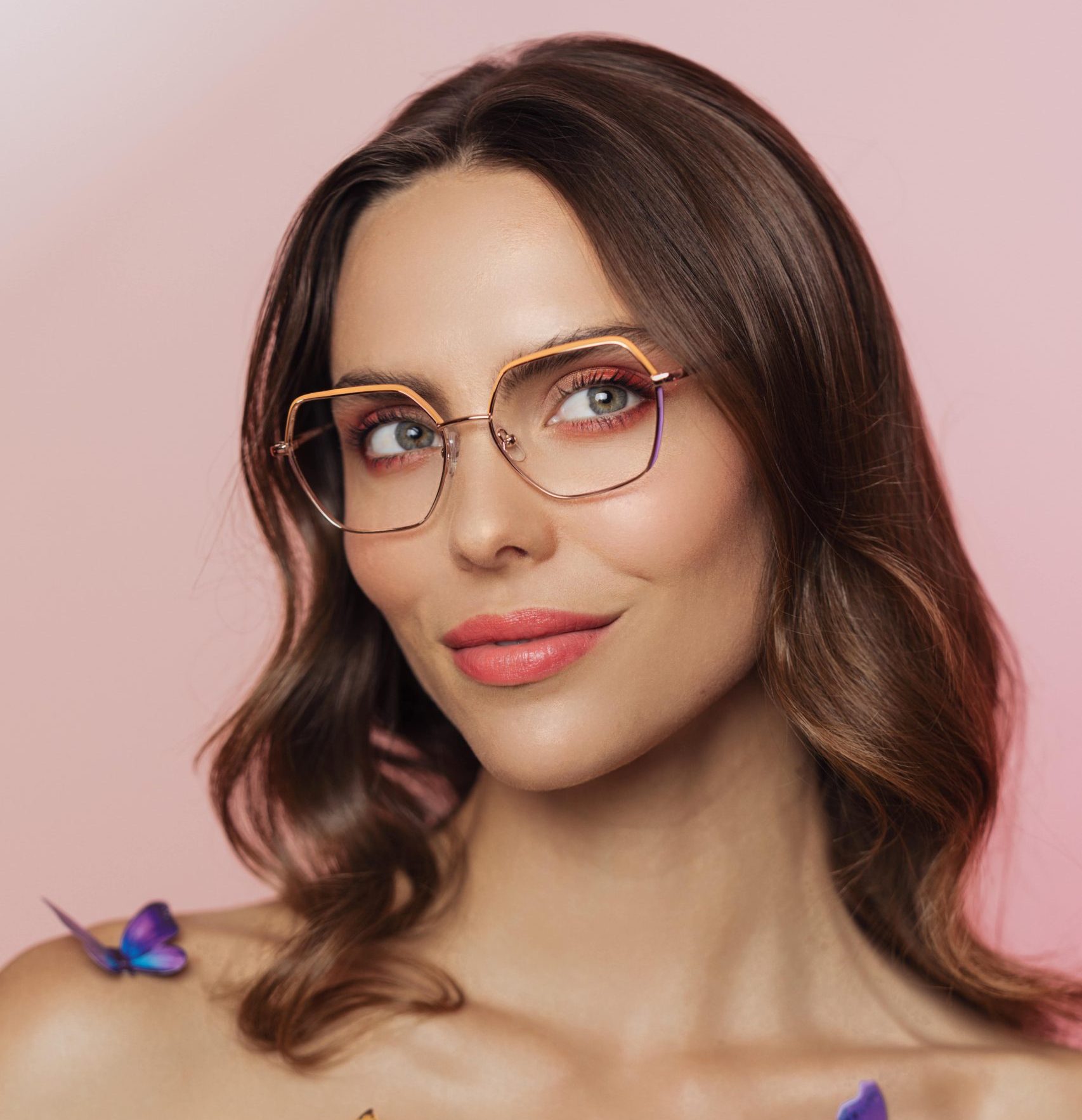 Woman wearing Rachel Roy eyeglasses