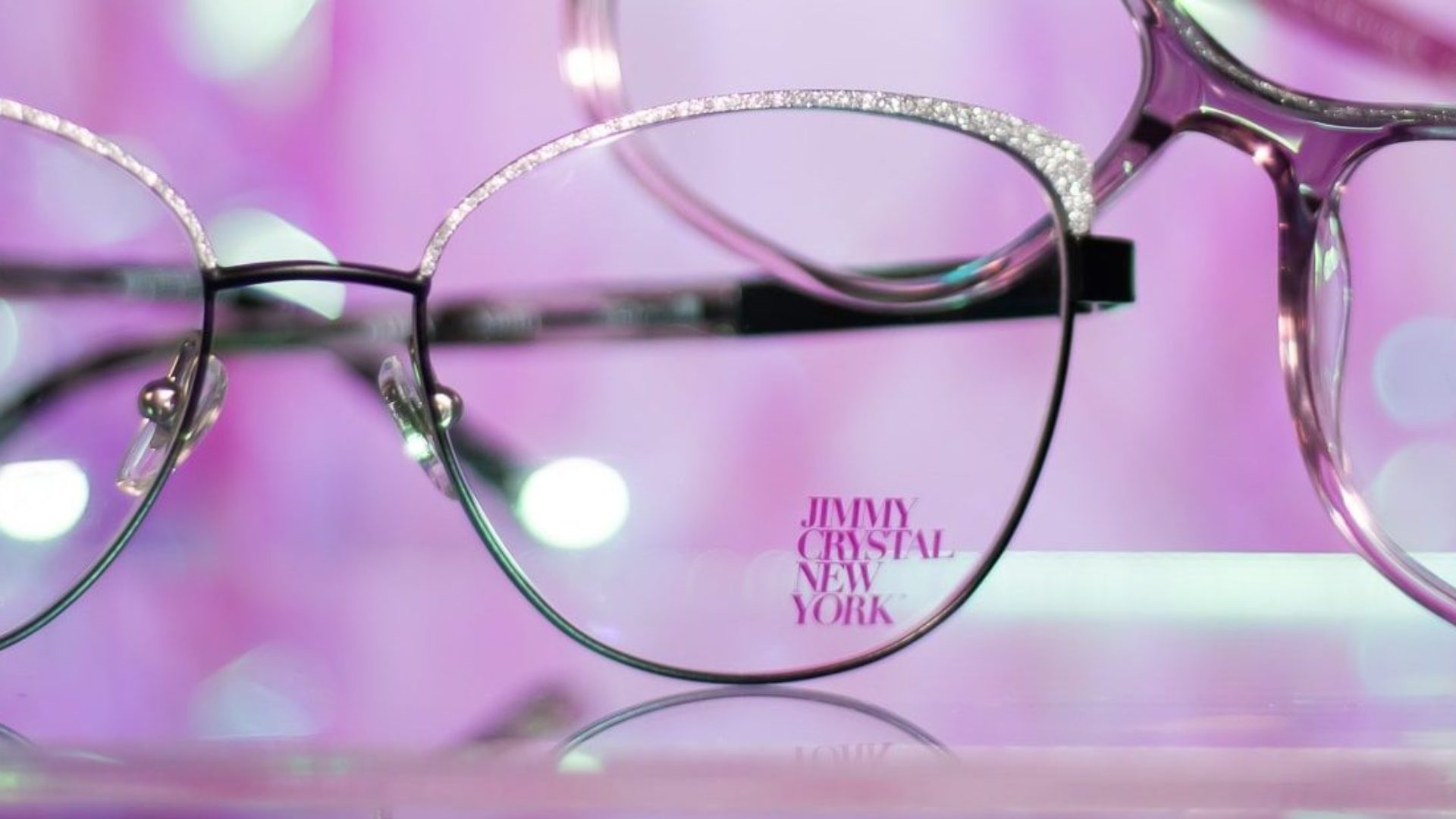 Jimmy crystal eyeglasses with jeweled frames